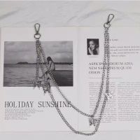 朋克腰带女酷ins十字架蝴蝶装饰链条百搭jk配裙配裤腰链嘻哈皮带 蝴蝶十字架链