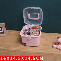 儿童发饰首饰盒可爱女孩头绳饰品公主宝宝发夹皮筋头饰梳妆收纳箱 粉色 [特惠价]小号