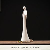 创意德化陶瓷无相佛人物摆件居室客厅茶室禅意装饰摆设白瓷工艺品 无相禅僧（送鸡翅木佛珠）
