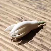 手捏陶瓷白玉兰花 创意手工陶瓷茶玩笔搁笔架 茶宠摆件精品可养 白玉兰