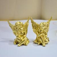 可爱小天使丘比特欧式树脂摆件房间卧室少女创意生日礼物家居装饰 金色小天使一对