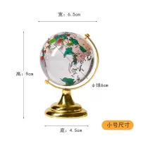 大小号彩色水晶球地球仪摆件 儿童玩具中文版家居客厅装饰品 小号彩色地球仪