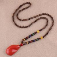 百搭男女复古民族风毛衣链长款木质吊坠佛珠项链衣服配饰挂件装饰 新款版 不规则