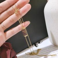 驴家钛钢项链女不掉色双牌轻奢潮流字母古巴链L家香水瓶拆包项链 驴家信筒lv项链金色