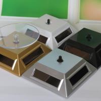 多功能太阳能展示台旋转手镯手链展示架七彩灯饰品眼镜手机架道具 四方单用(颜色随机)