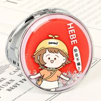 韩国创意流沙化妆镜 迷你翻盖随身便携式小镜子可爱少女心双面镜 花小西