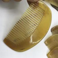 牛角梳子天然白水牛角梳牦牛角梳女长发家用防按摩男脱发静电 [牛角半月包包梳]10cm