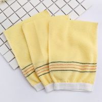 绰澡巾搓澡神器新款粗砂强力去污成人洗澡后背不求人懒人搓泥搓灰 强力单层黄色澡巾3条装