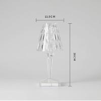 三色调光钻石台灯充电触摸调光台灯卧室床头房间氛围灯钻石小夜灯 三色调光+无极 【插电款】+线上开关