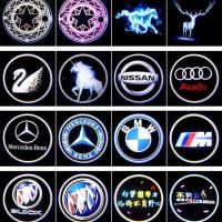 高清汽车迎宾灯车门投影灯开门感应照地灯车内装饰用品车载氛围灯 单个灯（炭纤款红外线）送电池 其他车型或网红标拍下留言编号