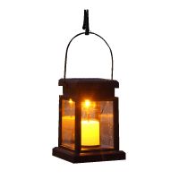 户外太阳能蜡烛灯LED庭院灯吊挂灯温馨暖光防雨水花园阳台露台 太阳能蜡烛灯夹子款