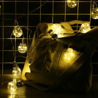 太阳能LED小灯泡装饰布置灯串灯户外防水彩灯阳台花园庭院挂树灯 暖光 5米10球泡