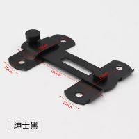 免打孔90度仓谷门扣直角锁推拉门锁插销房门门扣移门锁扣搭扣门栓 不锈钢绅士黑门扣送安装包