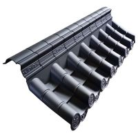 双面一体围墙墙头瓦仿古围墙瓦徽派中式马头墙瓦树脂瓦塑料瓦装饰 黑灰色单面围墙瓦