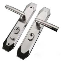 门锁不锈钢防盗门锁面板拉手大门锁进户门通用型锁具手柄不分方向 5公分门双活(无锁体锁芯)