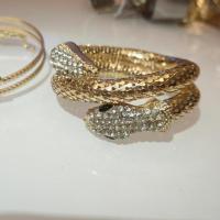 蛇形手镯夸张多层镶钻蛇手链手环男女个性手饰装饰品 金色
