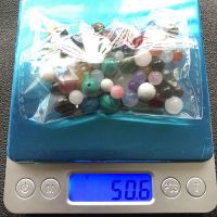 玉髓玛瑙散珠圆珠半成品成包混搭猫眼石大小珠混搭随机发按重量称 大小珠混搭(50g)/包