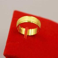 经典越南沙金戒指男女情侣款磨砂久不掉色镀金欧币指环尾戒饰品 金色磨砂13号