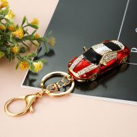 水钻跑车汽车钥匙扣女ins可爱韩国创意 包包挂件简约钥匙链圈饰品 跑车(红色)