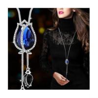 2021年新款韩版项链长款夏季毛衣链女百搭裙子挂件衣服配饰挂饰 M32蓝郁金香