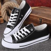 夏季男鞋高帮帆布鞋男ins火影新款男士布鞋休闲鞋韩版潮学生板鞋 A01低帮黑 男款 35