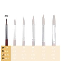 樱花勾线笔毛笔狼毫水彩水粉丙烯国画笔套装油画笔尖头圆头混合毛 2号 单支[买两支送一支]