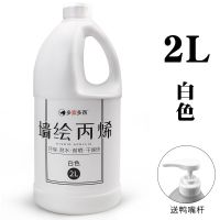 多索多西2L大容量丙烯颜料墙绘大瓶diy纺织丙烯衣服鞋子手绘彩绘 多索多西 2L大桶装[白色]