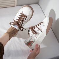 鮀品帆布鞋女小子原创设计感夏季薄款小白鞋厚底2021新款ins板鞋 鮀品米棕 35