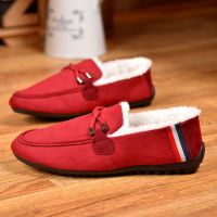 2021秋季飞织透气网面弹力袜子鞋帆布鞋子男潮流休闲一脚蹬懒人鞋 009-2红色 44