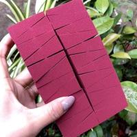 24只一包组三角形化妆粉扑 遇水变大 底妆好帮手 BB霜化妆棉海绵 24粉扑-酒红色