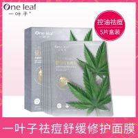 一叶子控油祛痘面膜男女淡化痘印痘坑舒缓修护肌肤净化毛孔面膜贴 祛痘舒缓修护面膜1盒+1片黄金面膜