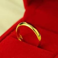 香港免税真金手链女锁骨链吊坠霸气时尚男士戒指久不掉色首饰[8月28日发完] 光面戒指(男女同款)