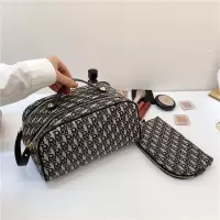 明星同款手提化妆包高端多功能双拉链洗漱包旅行便携化妆品收纳包 P18黑色双拉链