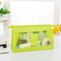 出差洗漱包男旅行大容量化妆包便携外出随身防水透明网纱化妆包女 绿色