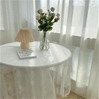 ins韩系简约镂空蕾丝桌布电视柜圆桌蕾丝布艺文艺复古盖布背景布 白色蕾丝布100*150cm