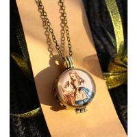 精油香水扩香器童话爱丽丝兔子小王子可打开香薰盒长款项链毛衣链 爱丽丝