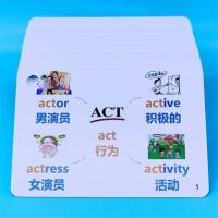 小学生英语单词卡片思维导图快速记忆卡儿童趣味英文词汇记背神器