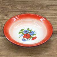 怀旧复古搪瓷花色饭碟搪瓷盘子搪瓷花菜碟餐碟子主题餐厅菜盘果盘 14cm花色碟子花型随机 2个装