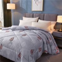 被子春秋被空调被冬被加厚丝被棉被单双人棉被芯夏被宿舍学生被 时尚-灰 150x200cm夏被