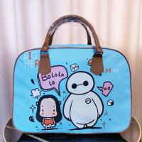 韩版卡通旅行包女手提出游行李包学生短途旅行袋大容量轻便待产包 大白(圆款)