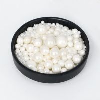 蛋糕装饰西班牙切片小薄片糖果彩色花朵五角星圆片爱心糖珠99g装 混合白珠100g