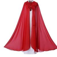 披风斗篷春秋夏古代衣服学生成人披肩外套拍照摄影合唱团服装汉服 红色 S