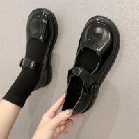 日系lolita洛丽塔花边软妹鞋学院风低跟jk制服小皮鞋圆头lo少女鞋 黑色B款 37