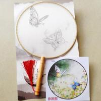 DIY工笔手绘宫扇仿真丝团扇 临摹绘画扇 亲子暖场活动填色涂鸦扇 05千古绝唱(含1把扇子+1张彩图)