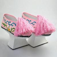 花盆底鞋贵妃宫廷戏曲绣花鞋高贵清朝贵妃福晋绣花鞋格格鞋古装鞋 粉鞋粉穗子 32