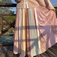 花拾记汉服[遇见彩虹]秋冬明制立领对襟短袄百迭裙 彩虹印花 彩虹百褶裙4.5米 XS