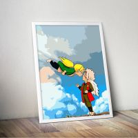 diy数字填色油彩画王者荣耀游戏情侣CP人物手工手绘画礼物装饰画 Q版自来也-纲手 40*50cm无框