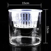 水培植物玻璃瓶 透明现代直筒圆柱形花瓶简约绿萝白掌 水培瓶子 口径15 高度15 中等