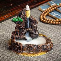 倒流香炉大号创意檀香沉香香薰炉家用室内招财茶道高山流水摆件 小号[祥云流水]送60颗倒流香 混合花香[多种香味]