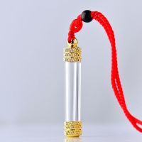 磨砂小玻璃瓶空心吊坠可打开小玻璃许愿瓶吊坠管男女空心装 A款空白